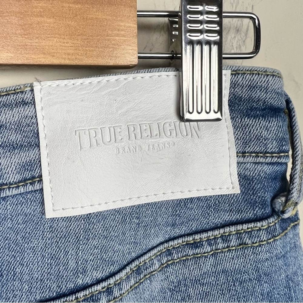 True Religion Starr Jeans Women Mid Rise Cropped Straight Bite Out Hem 30 - Picture 8 of 13